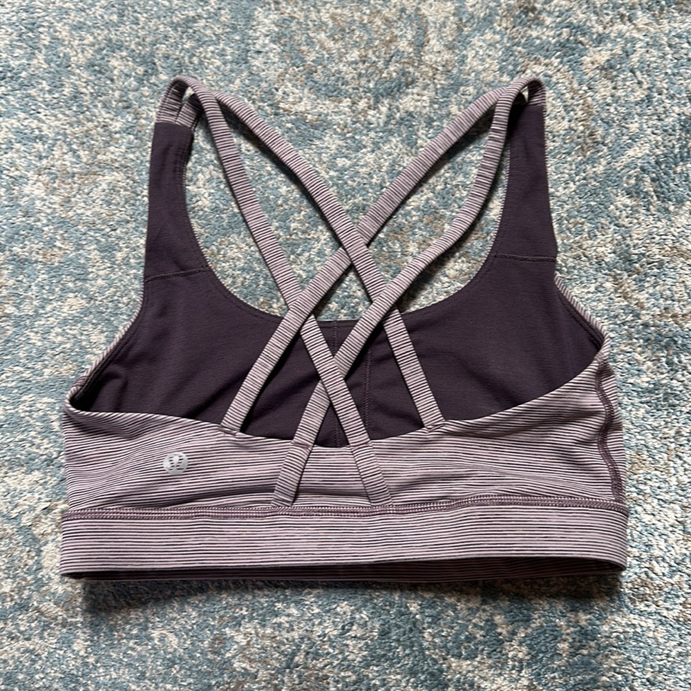 Lululemon energy bra purple micro stripe